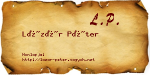 Lázár Péter névjegykártya