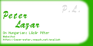 peter lazar business card