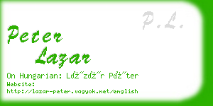 peter lazar business card